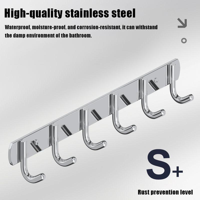 Stainless Steel No-Drill Bathroom Strong Adhesive Clothes Hanger Hook
