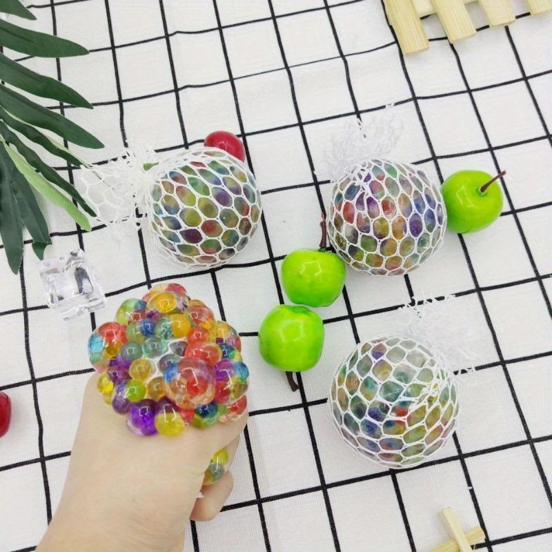 Rainbow Bead Squishy Stress Ball - Fidget Sensory Sticky Toy, Stress Relief for Adults, Perfect Party Favors & Gifts