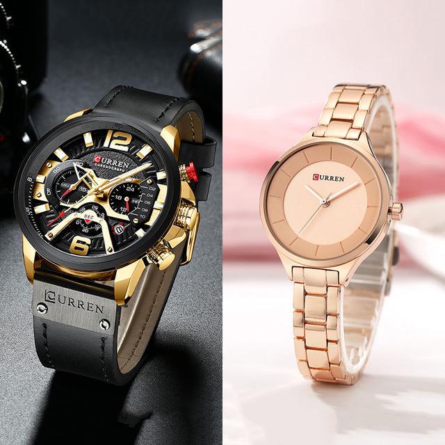 Парные кварцевые часы Curren в подарочных коробках, 2 шт