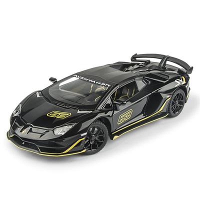 Масштаб 1/24 Сплав Спортивный автомобиль Lamborghini Aventador SVJ63 Литая металлическая модель Звук и свет Инерционный Детская игрушка Изысканное украшение