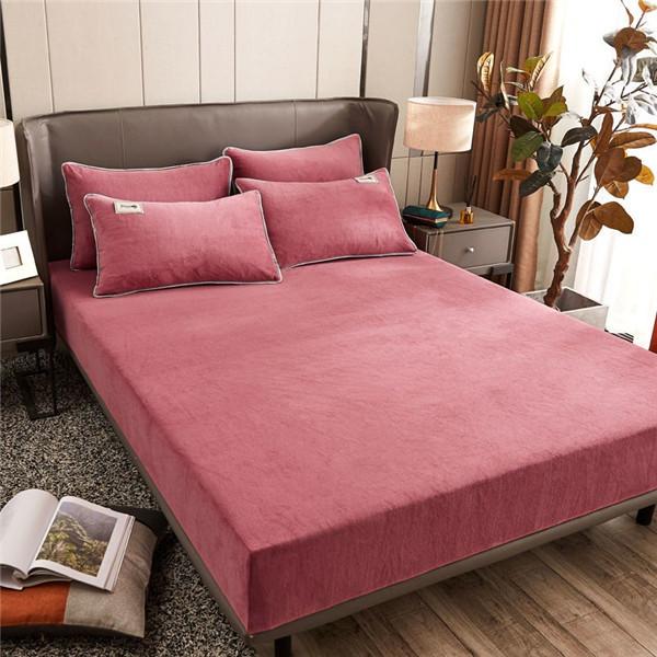 Milk Velvet Super Soft Fitted Sheet Flannel Elastic Band Mattress Cover Bedding Cover Mattress Cover