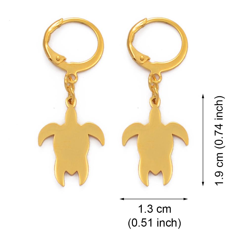 Anniyo Hawaii Flower Earrings for Women Girl Gold Color Stainless Steel Tortoise Pineapple Guam Kiribati Earring Jewelry #116221