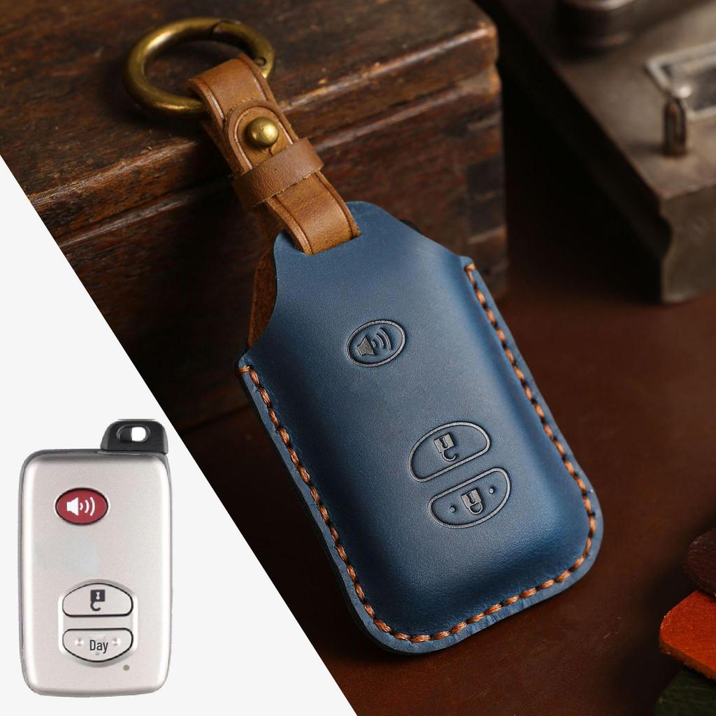 Чехол для ключа из натуральной кожи для старых моделей Toyota Highlander и Land Cruiser