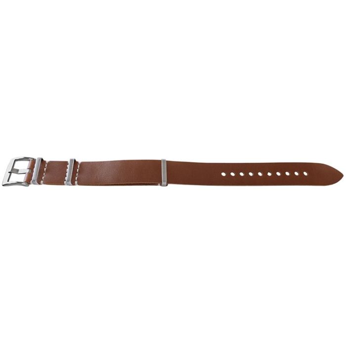 Bracelet montre - MY-MONTRE - 20mm - Cuir veau huilé - Long. 280mm - Attaches inox brossé