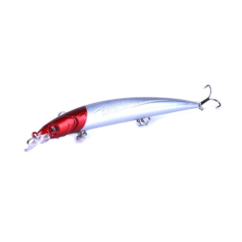 1pc Lifelike Pike Perch Lure Hengjia Plastic Wobbler Minnow Fishing Lure with 3D Eyes 0.47oz/5.3''
