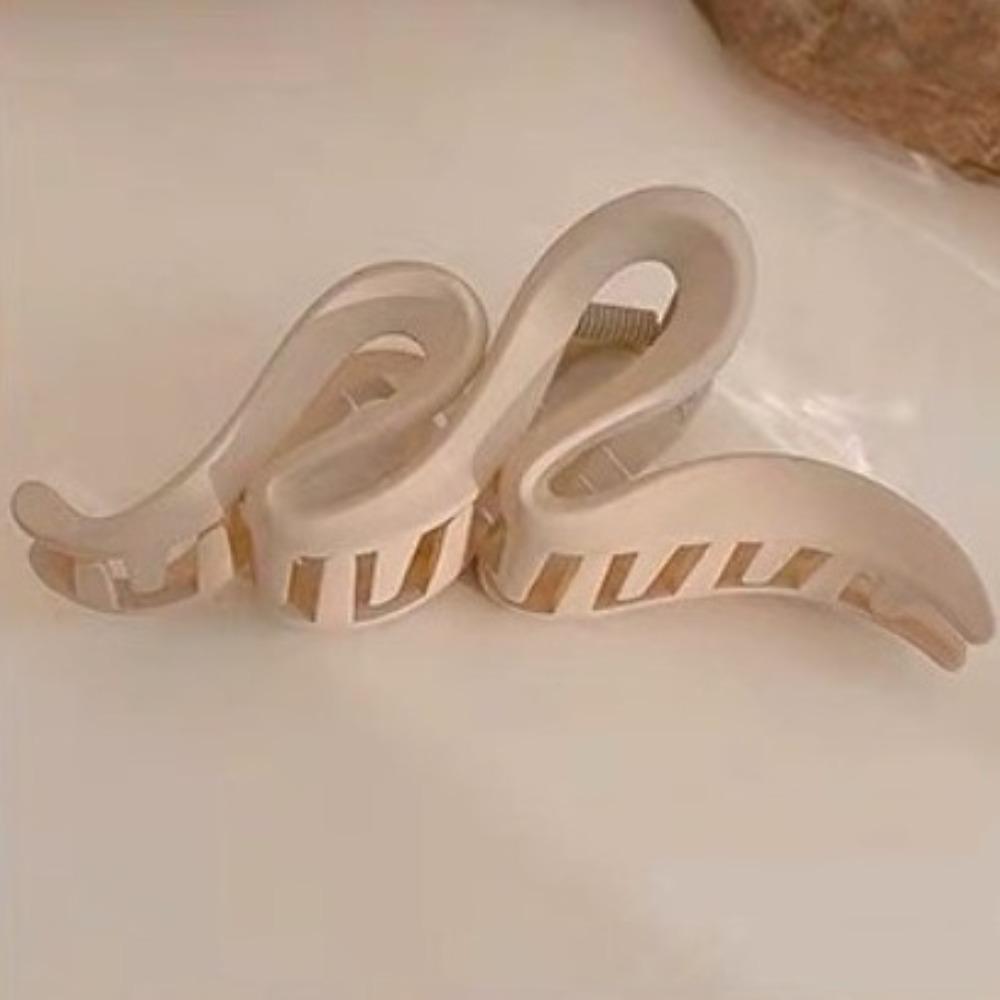 Plastic Wave Hair Clips Solid Curved Hair Claw Headwear Frosted Shark Clips  Travel