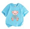 Cute Pink Teddy Bear Print Kids 100% Cotton O-neck Short Sleeve T-shirt for Boys Girls Casual Comfortable Summer Lovely Cartoon Tee Tops Daily Wear