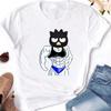 Мышечные Sanrioes Женская футболка Аниме HelloKitties Cinnamon Kuromis Веселая модель Мультяшная одежда Повседневная хлопковая футболка для пар
