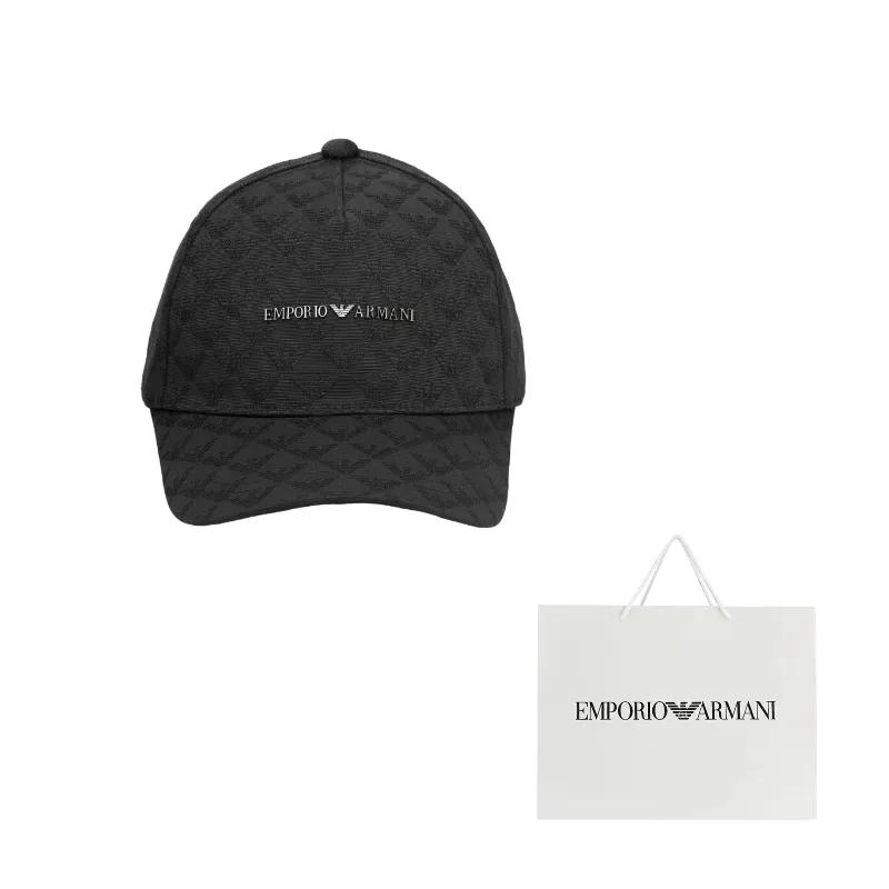 EMPORIO ARMANI Cotton Baseball Caps Men's Black (Unisex) Baseball Caps 627924CC985
