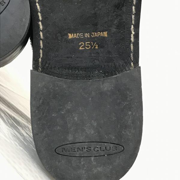 Винтажные 90-е, Сделано в Японии/MEN'S CLUB/Кожаные Оксфорды с крылом Goodyear Welt/25.5/Черный/ЧЕРНЫЙ/Деловые Туфли(ИСПОЛЬЗОВАЛ)
