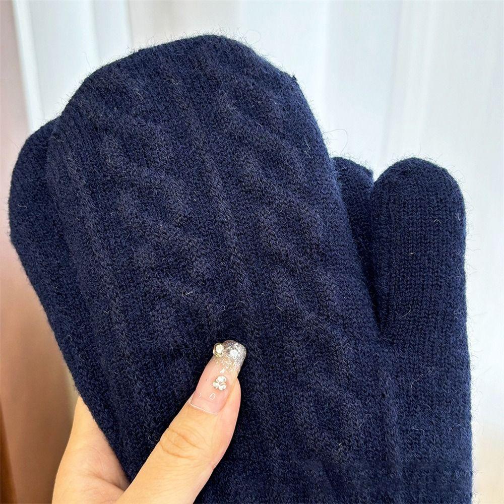 Ветрозащитные трикотажные перчатки, утепленные перчатки со всеми пальцами, повседневные теплые перчатки для осени и зимы