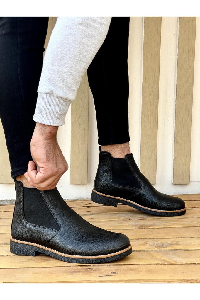 Мужские модные ботинки из искусственной кожи на толстом каблуке, ортопедические ботинки «Челси» унисекс, обувь
