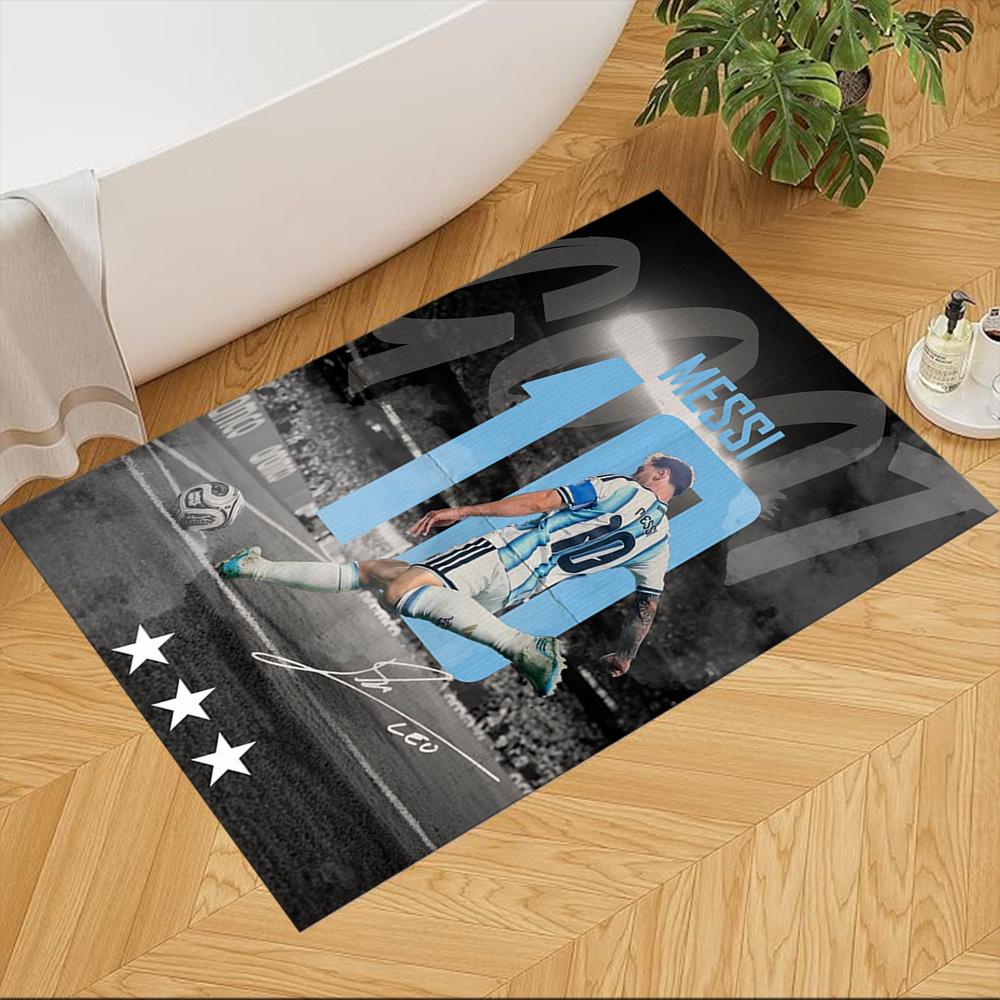 Football Messi Floor Mat Design for Decorate room Living Rooms Hallway Entryway Anti-slip Rug Anime Office Decor Wedding Party Gift