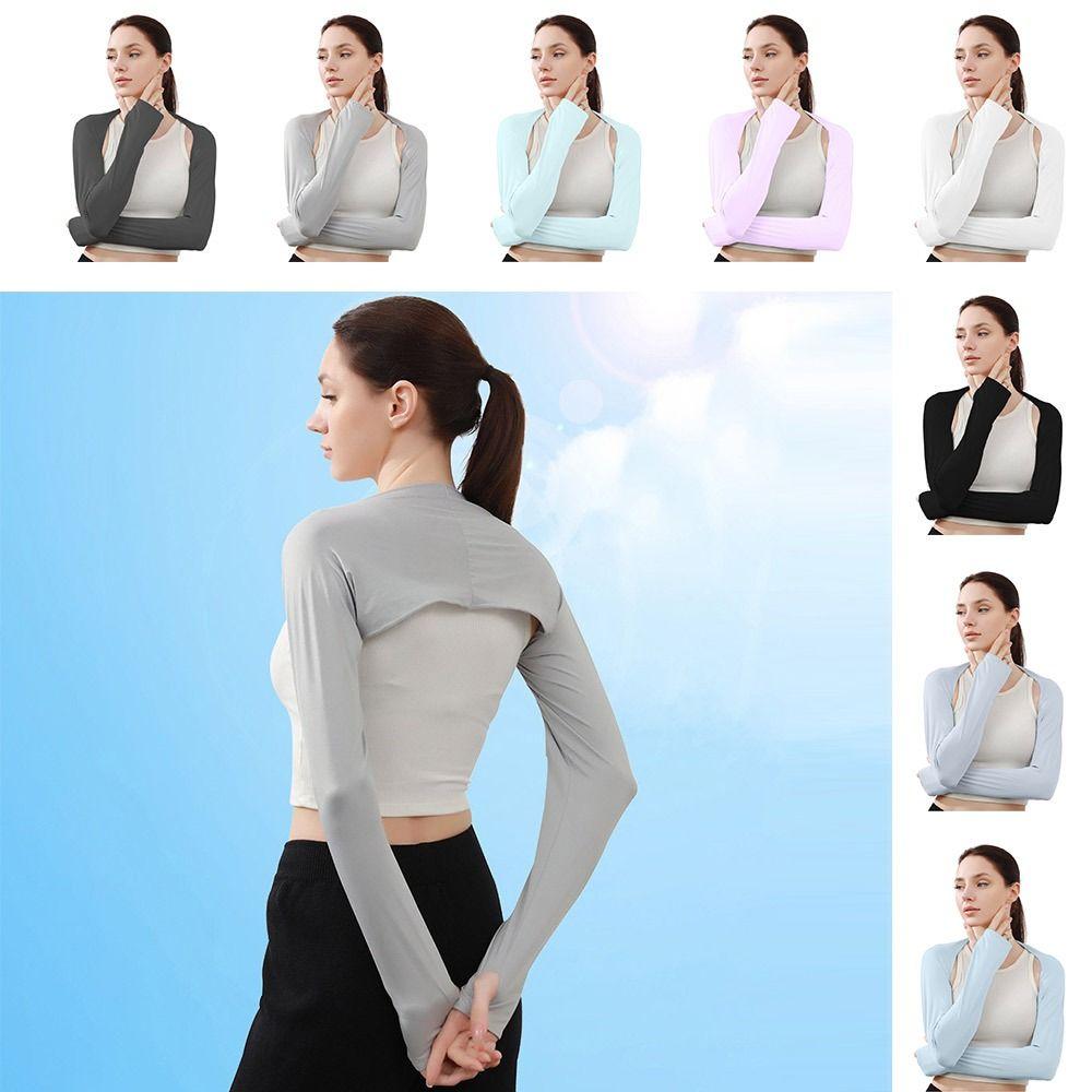Sun Protection Ice Arm Sleeves Air-conditioned Shirt Open Cover Arm Cover Raglan Sleeve Summer