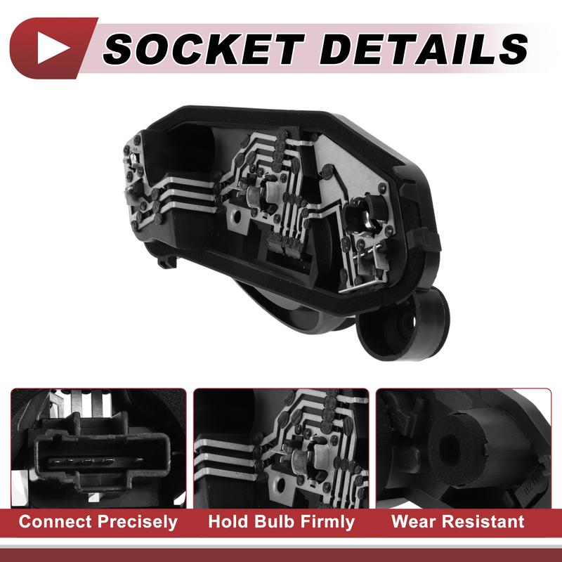 X Autohaux 1 Pc Left Tail Light Socket for Citroen C5 2010-2013 Lamp Bulb Connector