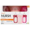 Nursh, Silicone Baby Bottle, 3m+, Medium, 3 Bottles, 236ml (8oz) Each