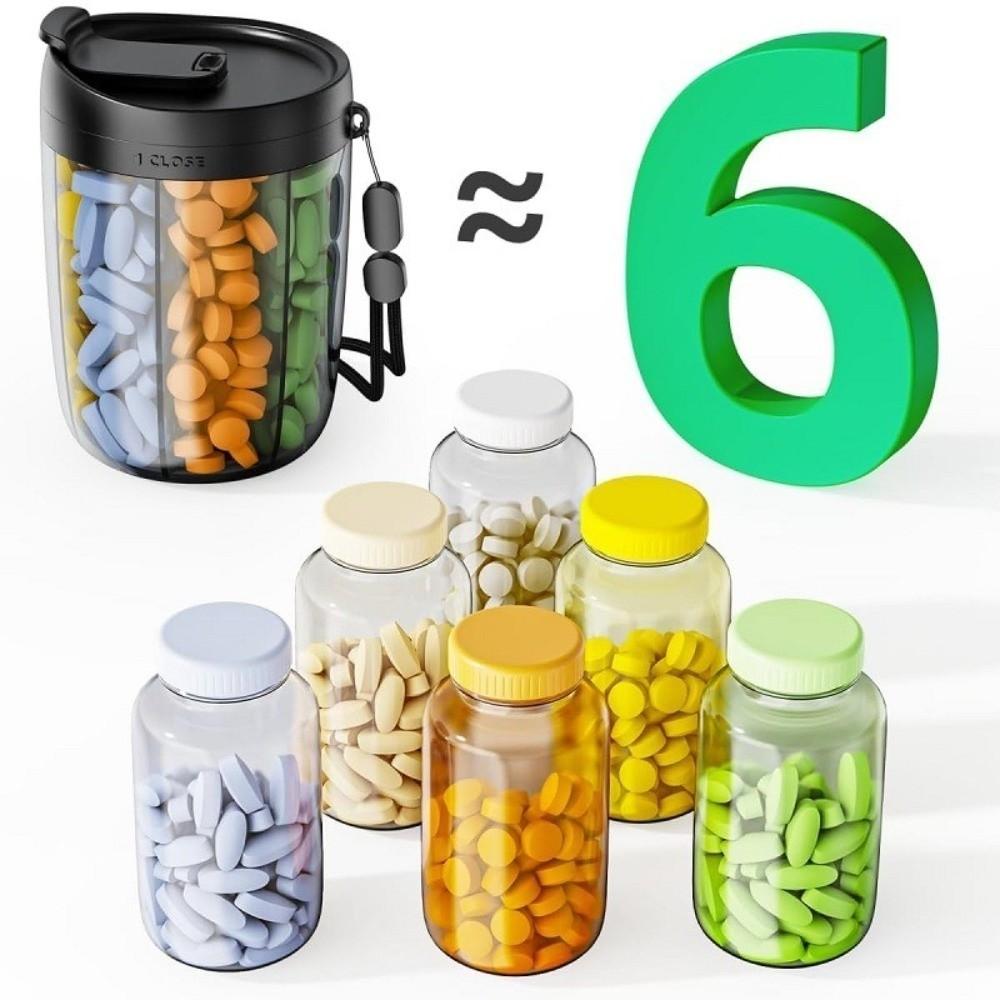 Plastic Pill Dispenser Wide Opening Pill Container New Pill Storage Bottle for Travel Use