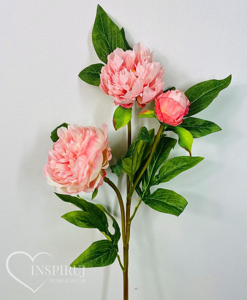 Rubber branch - Light pink peony 80 cm