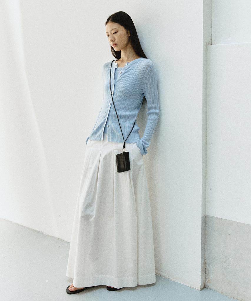 Artid Pleated Long Skirt_White