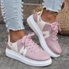 Women's Shoes Casual Sneakers Women's Round Toe Platform Shoes Lace-Up Tennis Women Vulcanized Shoes Printed Women's Loafers