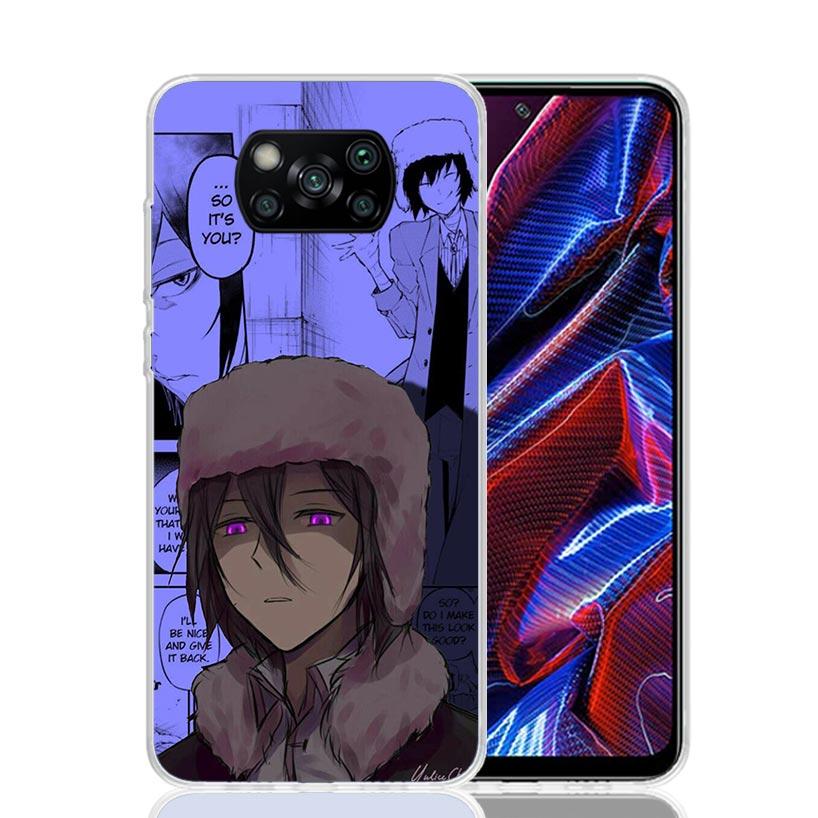 Чехол для телефона Bungo Stray Dogs Manga для Xiaomi Poco X7 X6 X5 Pro F7 Ultra Redmi 15C 15 13 13C 12 12C 10 10A 10C 9 9A 9C 9T Чехол P