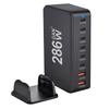 Многопортовая зарядная станция с выходной мощностью 286 Вт, 6 USB C и 2 USB-слота, настольный держатель-подставка для зарядки планшетов и телефонов