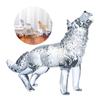 Collectible Animal Sculpture Crystal Glass Wolf Figurine Howling Wolf Statue for Art Lovers