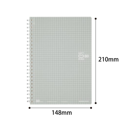 KOKUYO Notebook Soft Ring 80 Sheets A5 Graph Ruled Su-SV338S5-C Silver