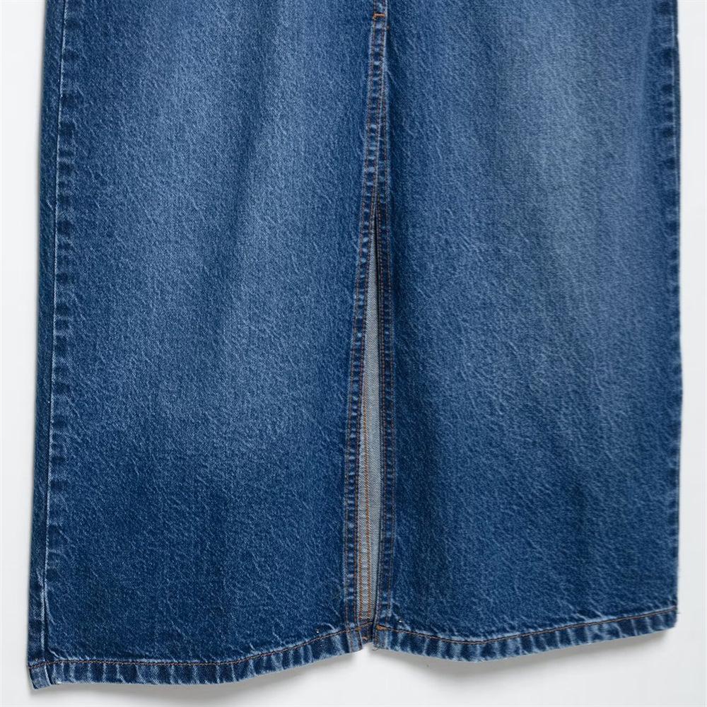 2025 Spring/Summer Women's Sleeveless Slim Fit Denim Dress with Turn-Down Collar