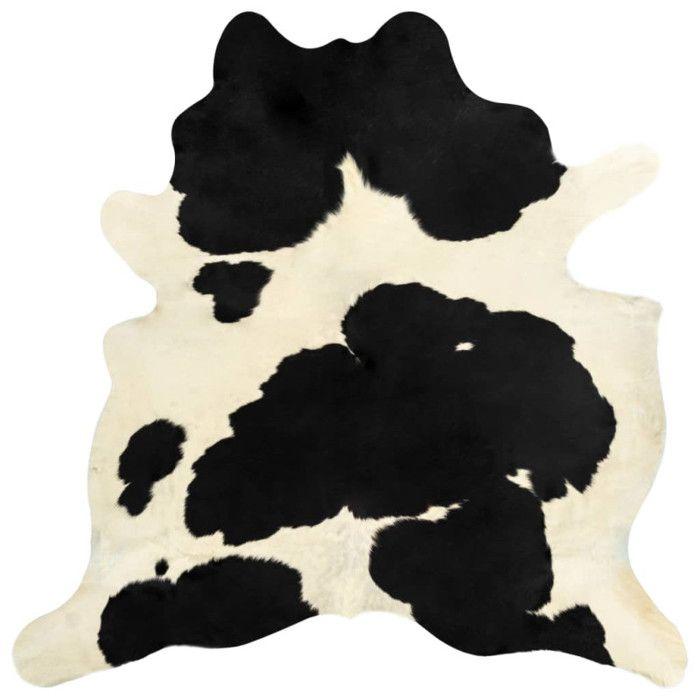 Tapis - vidaXL - Peau de vache véritable - Noir/Blanc - 150x170 cm - Rectangulaire