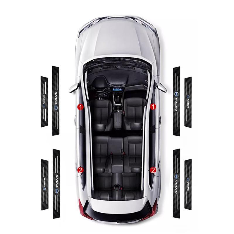 Volvo Car Threshold Strip Anti Stepping Leather Protective Sticker For Volvo Xc60 Xc90 V40 V60 S60 V50 V90 S80 C40 XC40 V70 XC70