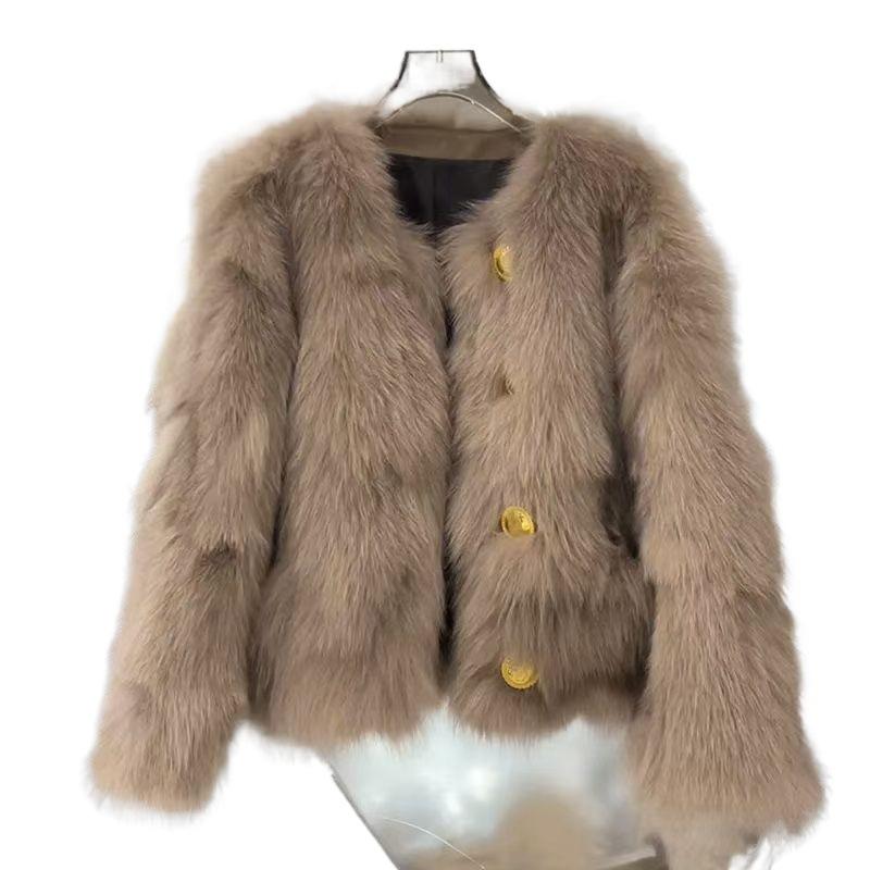Женская короткая куртка из искусственного лисьего меха, новая осенне-зимняя, утолщенная, с темпераментным плюшевым верхом