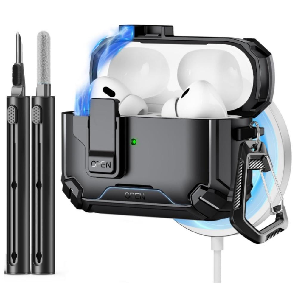 Чехол-подставка для телефона для чехла AirPods 4-го поколения Магнитный автоматический замок с набором для чистки Ударопрочный защитный чехол для AiPods 4