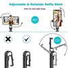 3 In 1 Selfie Stick Phone Tripod Extendable Monopod with Bluetooth Remote for Smartphone Selfie Stick