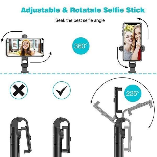 3 In 1 Selfie Stick Phone Tripod Extendable Monopod with Bluetooth Remote for Smartphone Selfie Stick