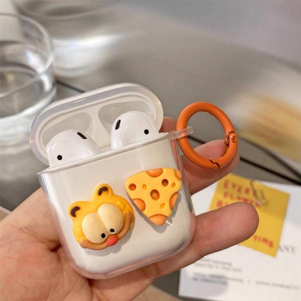 Transparent Cheese Cat Apple Pro 1st Generation Bluetooth Headset Cover for Apple AirPods 1st/11th Generation Cartoon Soft Case