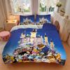 3pcs Mickey & Friends & Beauty and the Beast Quilt Set Soft and Comfortable Bedroom, Guest Room and Dorm Decor Bedding Set S063