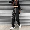 New Summer Draped Casual Pants for Women Black Versatile Drawstring Straight Trousers Baggy Wide-leg Pants