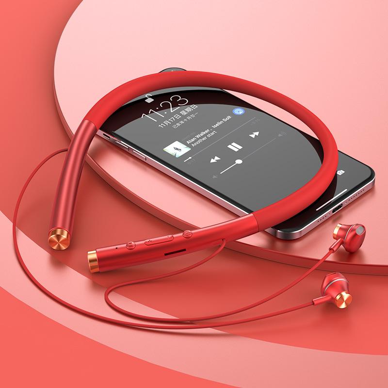 Спортивная беспроводная высокомощная Bluetooth-гарнитура с шейным креплением, универсальная