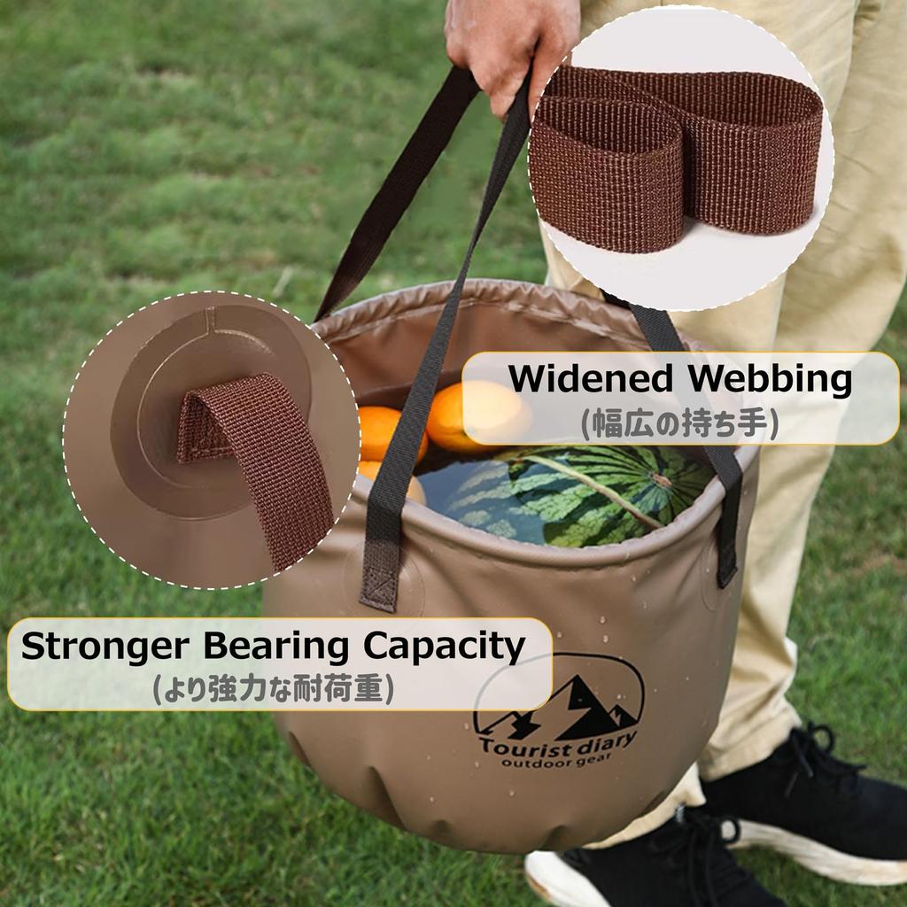 Azarxis Foldable Fishing Bucket, Round, Large Capacity (10L20L), Ideal for Cleaning, Laundry, Outdoor Activities, Car Washing, Travel, and Car Use.