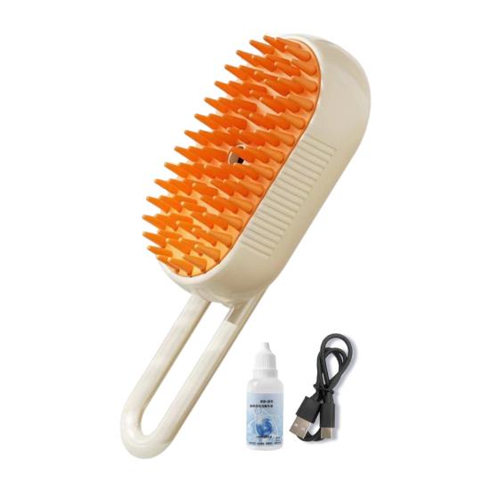 Cat Steam Brush Rechargeable Steamy Pet Brush with 360-degree Rotating Handle Cat