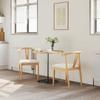 Dining Chair Set of 2 Natural Light Solid Rubberwood
