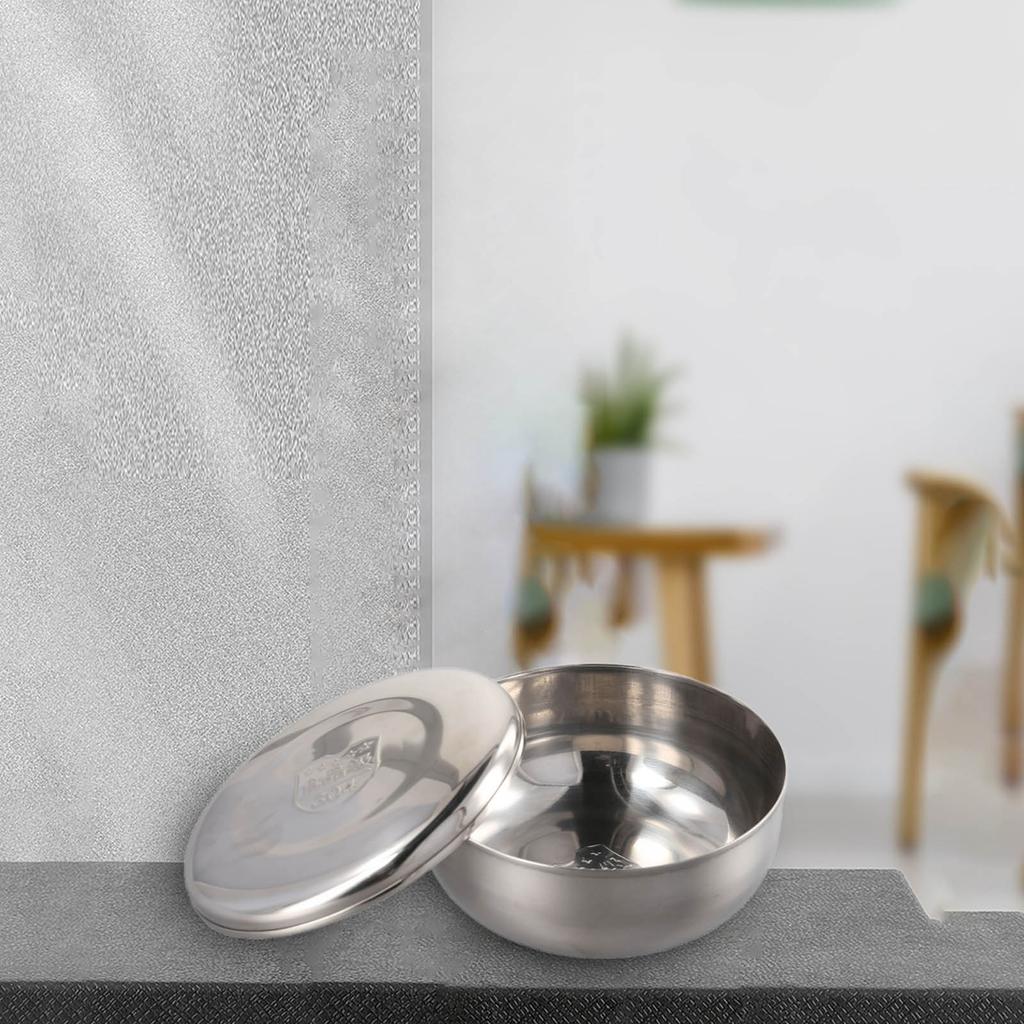 Миска для риса из нержавеющей стали, удобная сервировочная миска с крышкой, практичный металлический контейнер для еды с крышкой, принадлежности для готовки