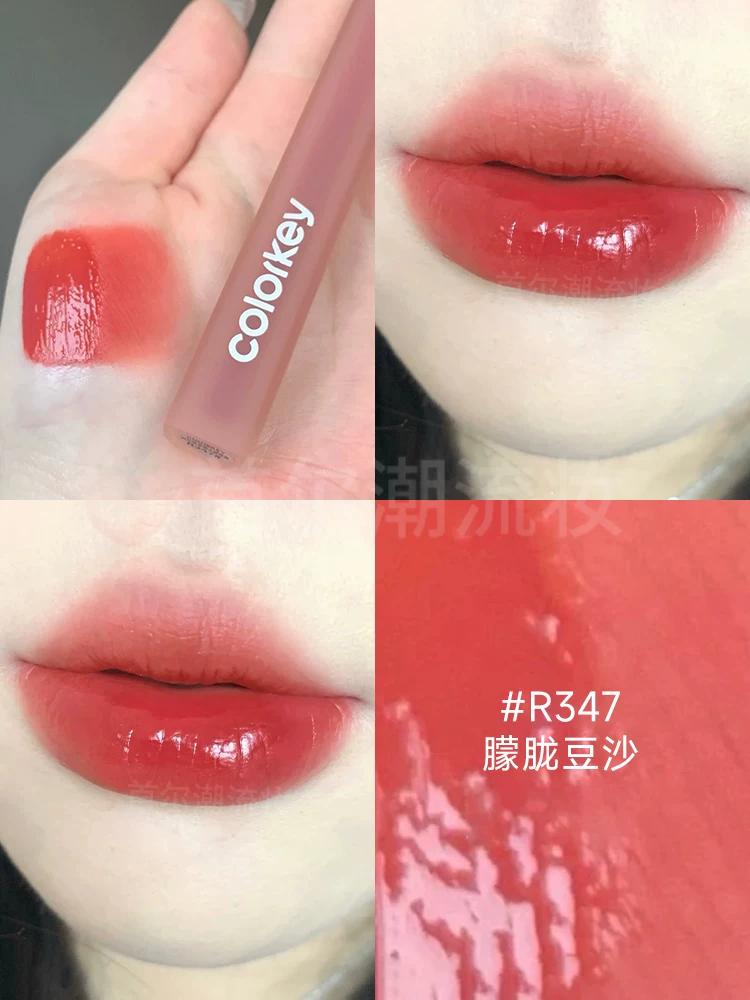 Colorkey Colaqui Water Mist Lip Glaze 344 Lip Tint Non-Stick Matte Finish 307 Milk Pink New Color for Women