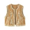 2024 Осень Женский Европейский и Американский Бархатный Жилет с Вышивкой Пайетками