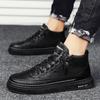 Fashion Leather Boots Men Spring High Casual Shoes for Men Trend Zipper Walk Flats Winter Shoes Vulcanized Ankle Boots New Zapatillas552