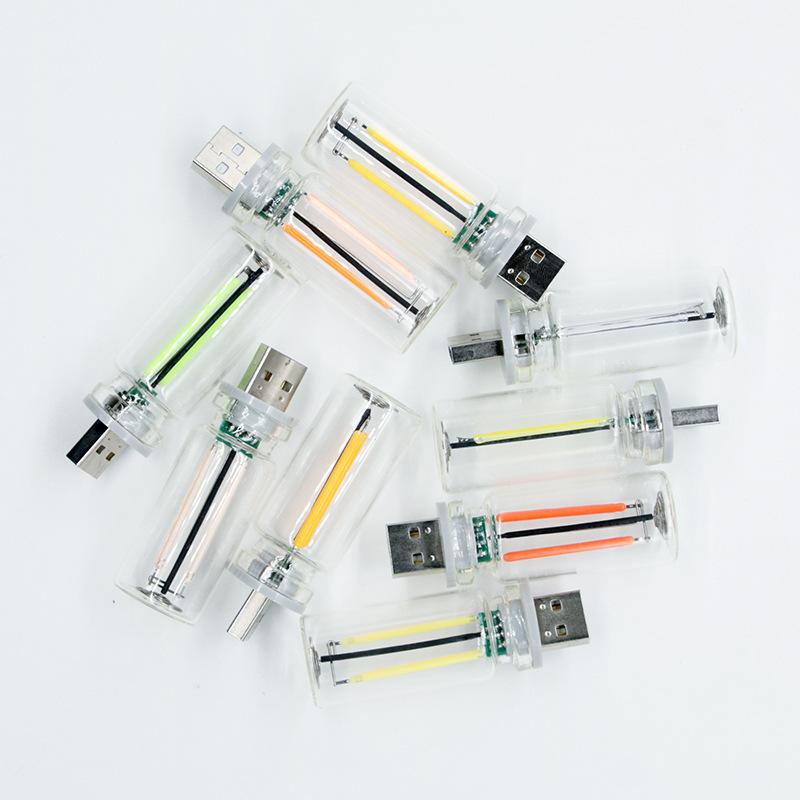 Автомобильный USB-ночник с сенсорным управлением, светодиодная лампа накаливания с регулируемой яркостью, портативное освещение, подключаемый модуль, декоративный атмосферный светильник для спальни в автомобиле