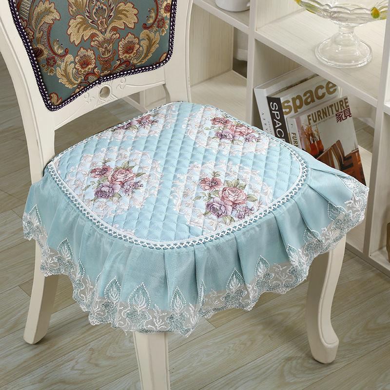 Подушка для обеденного стула, европейские подушки для сидений с принтом и кружевом, качественный коврик для стула Four Seasons, нескользящая подушка для ягодиц