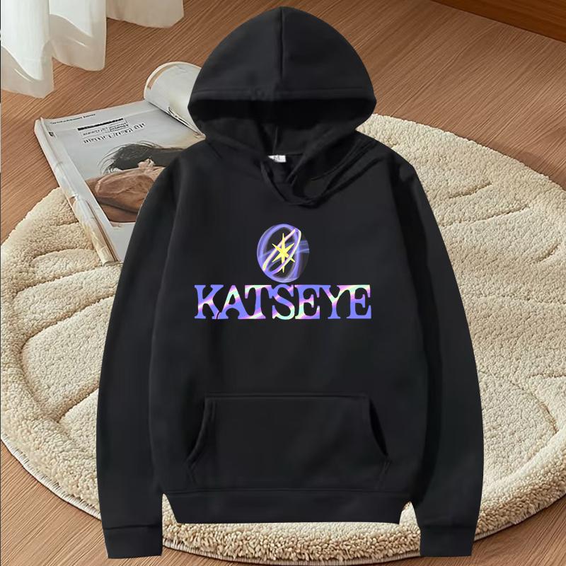 Женская толстовка KATSEYE Eye мода классика женская винтаж Высокое качество Длинный рукав стритвир принт Графика оверсайз толстовка