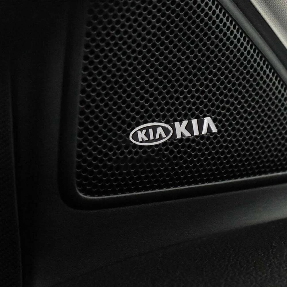 2/4Pcs Car Aluminum Emblem Audio Speaker Badge Sticker For KIA Sportage Ceed Sorento Cerato Optima Picanto Rio Soul K5 K3 K2 MP2